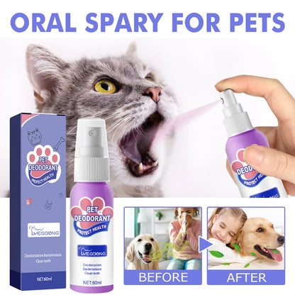 Pet Teeth Cleaning Spray for Dogs Cats Fresh Breath Tartar Remover Prevent Plaque Whitening Oral Care Dental Hygiene Pets Health